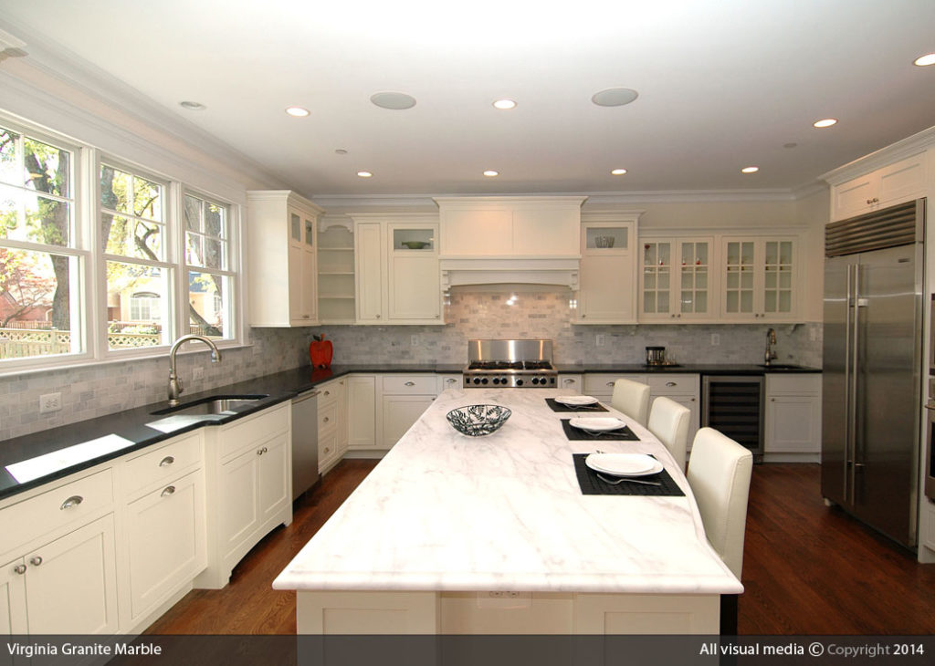 Quartz Kitchen Countertop with sitting area Virginia Marble & Granite Residential