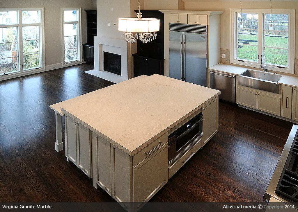 Quartz Kitchen Countertop with sitting area Virginia Marble & Granite Residential